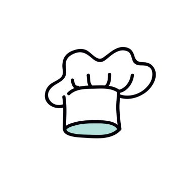 Şef şapka karalama simgesi, vektör rengi çizimi