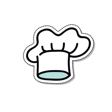 Şef şapka karalama simgesi, vektör rengi çizimi