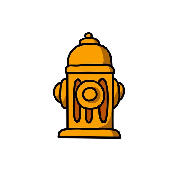 Feuerhydrant Doodle Symbol Vektor Farbabbildung — Stockvektor