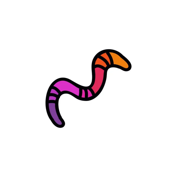 Gelee Wurm Doodle Symbol Vektorfarbenillustration — Stockvektor