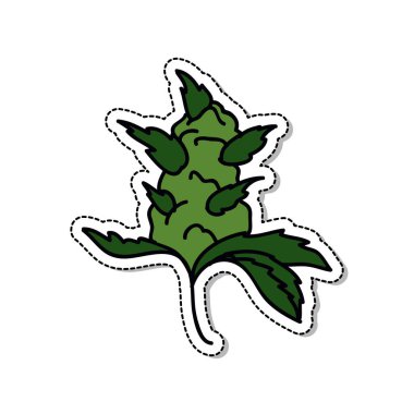 marijuana tomurcuk karalama simgesi, vektör rengi çizimi