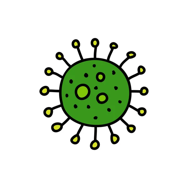 Coronavirus Doodle Icono Vector Color Ilustración — Vector de stock