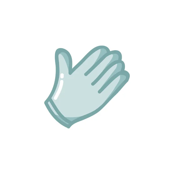 Latex Handschuhe Doodle Symbol Vektorfarbabbildung — Stockvektor