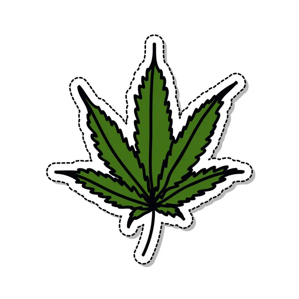 Marijuana Yaprağı Karalama Simgesi Vektör Rengi Çizimi — Stok Vektör