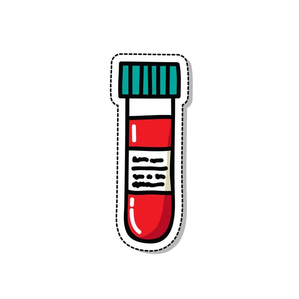 Tubo Análisis Sangre Garabato Icono Vector Color Ilustración — Archivo Imágenes Vectoriales