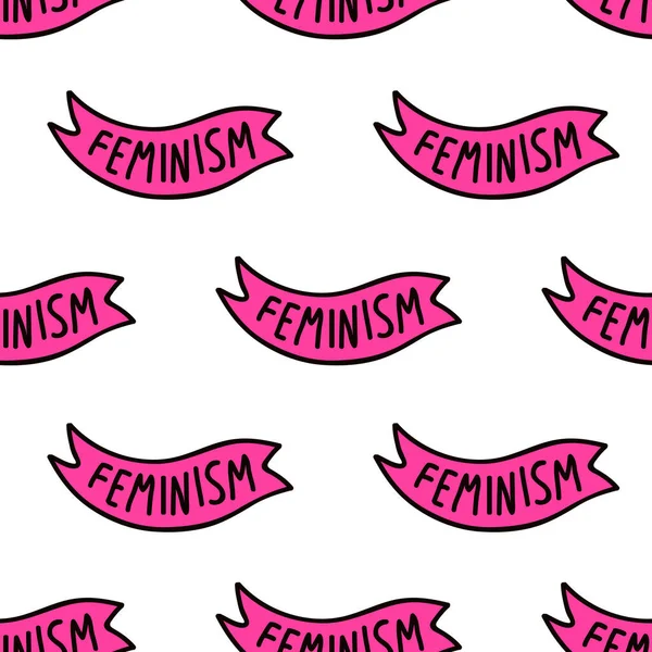 Feminizmus Zökkenőmentes Firka Minta Vektor Színes Illusztráció — Stock Vector