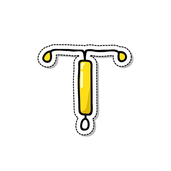 Intrauterine Gerät Doodle Symbol Vektor Farbige Illustration — Stockvektor