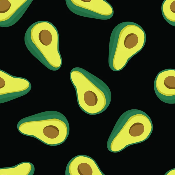 Avocado Seamless Doodle Pattern Vector Color Illustration — ストックベクタ