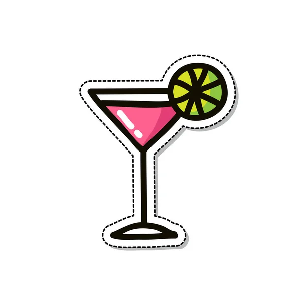 Cosmopolite Cocktail Boisson Doodle Icône Illustration Vectorielle Couleur — Image vectorielle