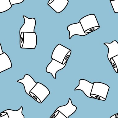 tuvalet kağıdı dikişsiz karalama deseni, vektör rengi çizimi