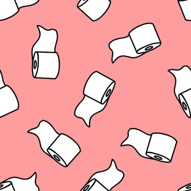 tuvalet kağıdı dikişsiz karalama deseni, vektör rengi çizimi