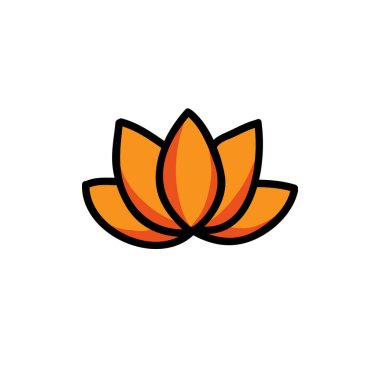 Nilüfer çiçeği karalama simgesi, vektör rengi çizimi