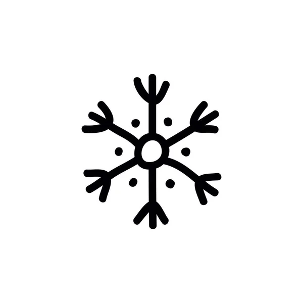 Значок Снежинки Векторная Линия Иллюстрации — стоковый вектор