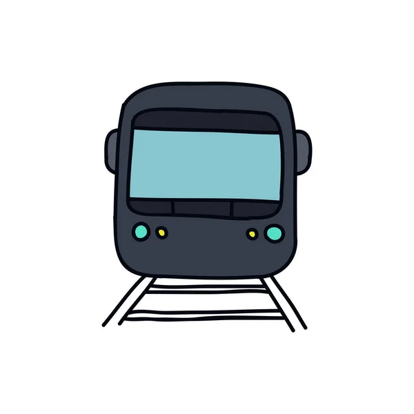 Icône Train Doodle Illustration Vectorielle Couleur — Image vectorielle
