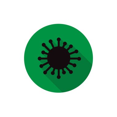Coronavirus yassı simgesi, vektör illüstrasyonu
