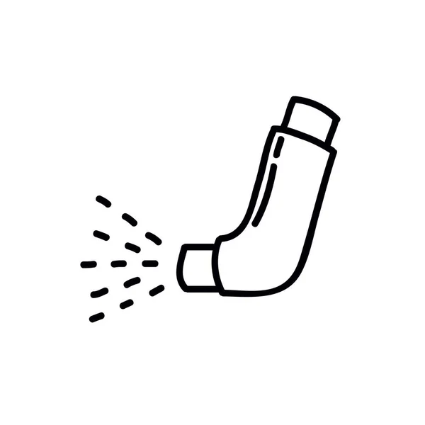 Asthma inhaler doodle icon, vector illustration — Stock Vector