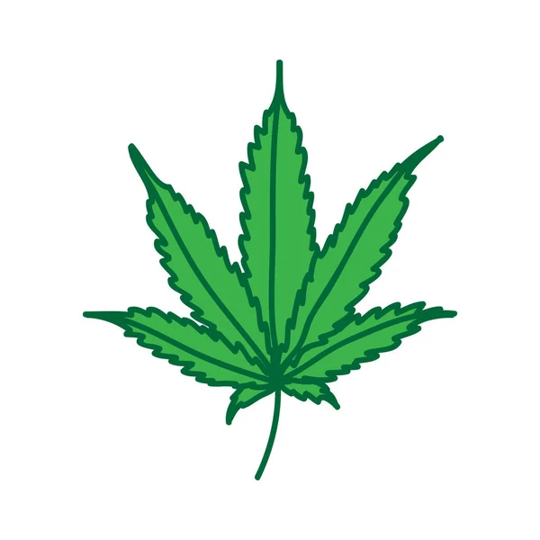 Marijuana foglia doodle icona, illustrazione vettoriale — Vettoriale Stock