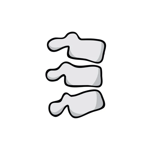 Ícone doodle vértebras, ilustração vetorial — Vetor de Stock