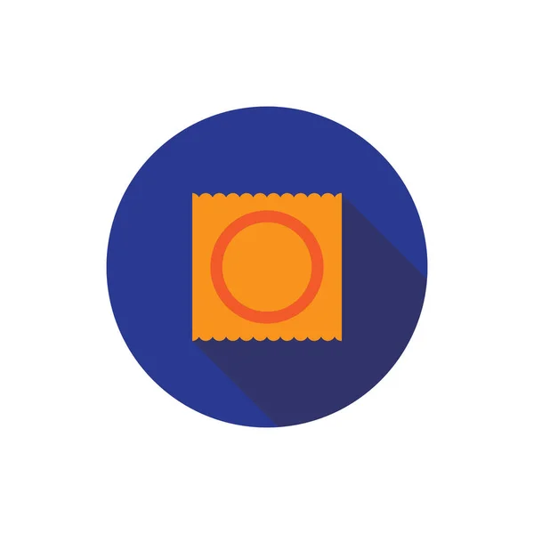 Preservativo Icona Piatta Illustrazione Colori Vettoriale — Vettoriale Stock