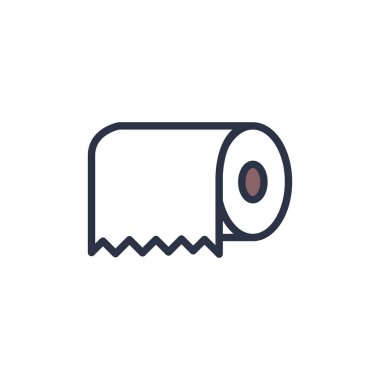 tuvalet kağıdı düz simgesi, vektör rengi illüstrasyonu