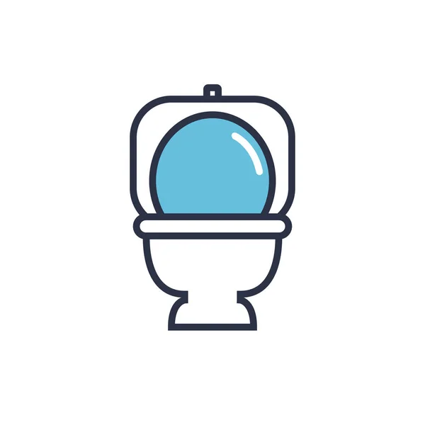 Toilet Plat Pictogram Vector Kleur Illustratie — Stockvector