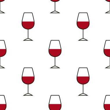 Şarabın kusursuz deseni, vektör rengi çizimi