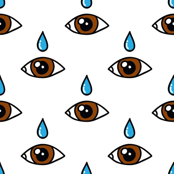 Глазные Капли Плавный Рисунок Каракули Векторная Цветная Иллюстрация — стоковый вектор
