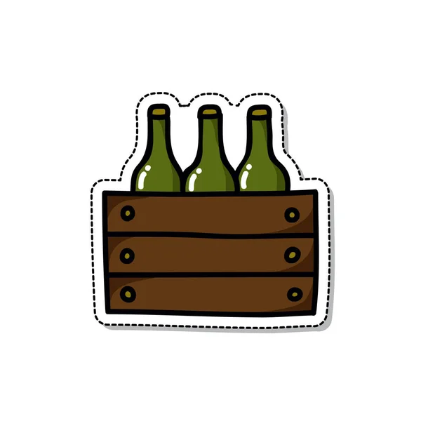 Caso Cerveza Garabato Icono Vector Ilustración Color — Archivo Imágenes Vectoriales