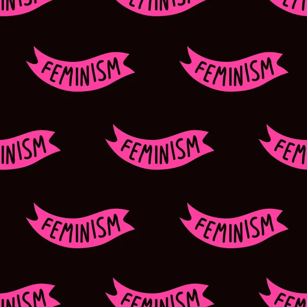Feminisme Naadloos Doodle Patroon Vector Kleur Illustratie — Stockvector