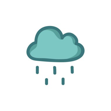 yağmur karalama simgesi, vektör renk illüstrasyonu