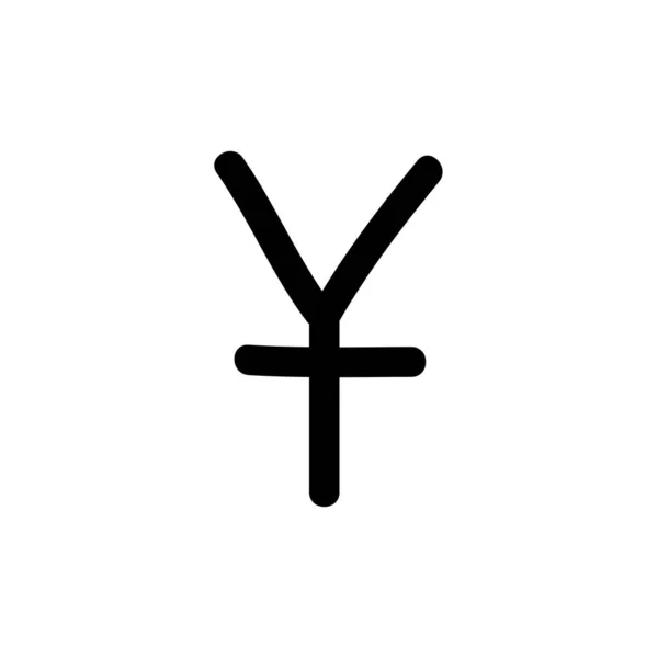 Yuan Doodle Symbol Vektor Farbabbildung — Stockvektor