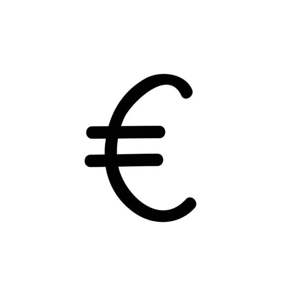 Euro Zeichen Doodle Symbol Vektor Farbabbildung — Stockvektor