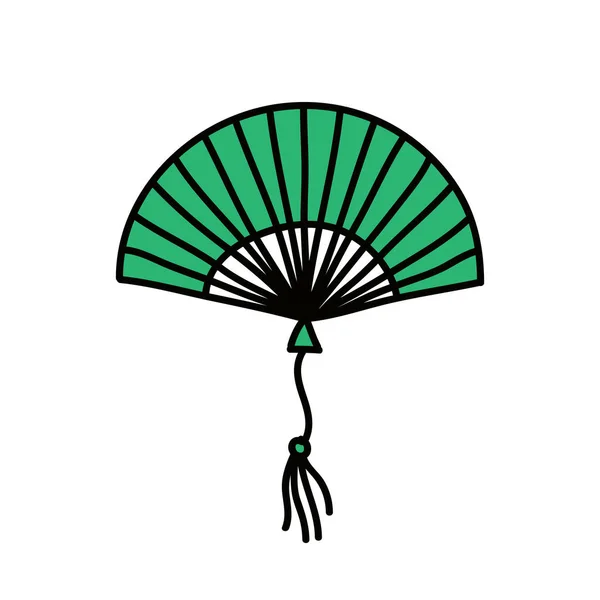 Fan Doodle Icon Vector Color Illustration — 스톡 벡터