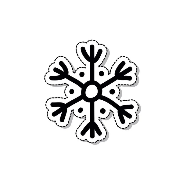 Schneeflocken Doodle Symbol Vektorlinien Illustration — Stockvektor