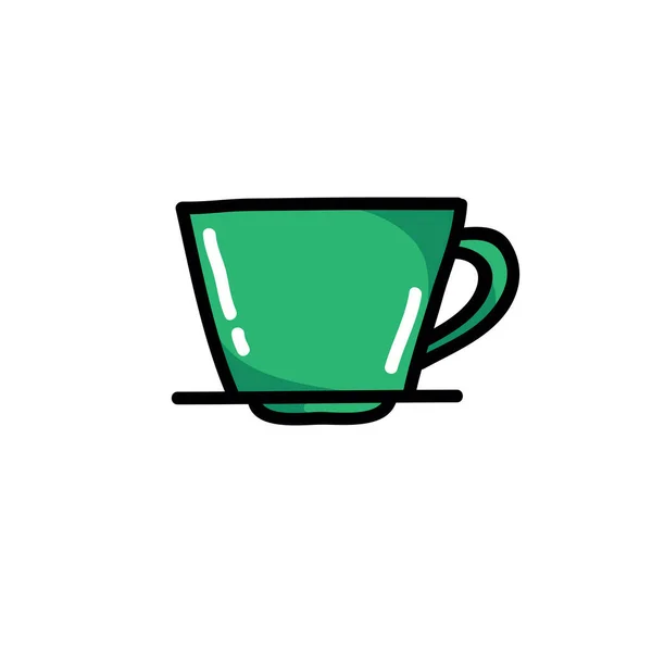 Wave Pour Coffee Maker Doodle Icon Vector Color Illustration — 스톡 벡터