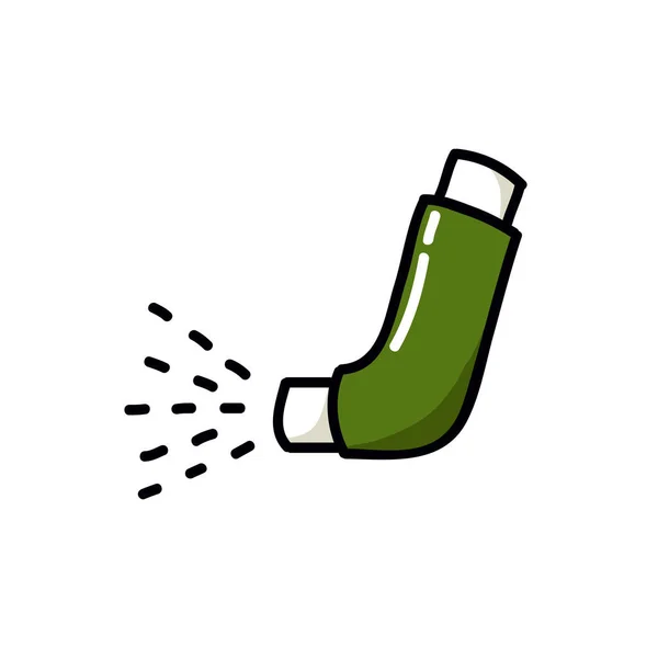 Icône Doodle Inhalateur Asthme Illustration Vectorielle Couleur — Image vectorielle
