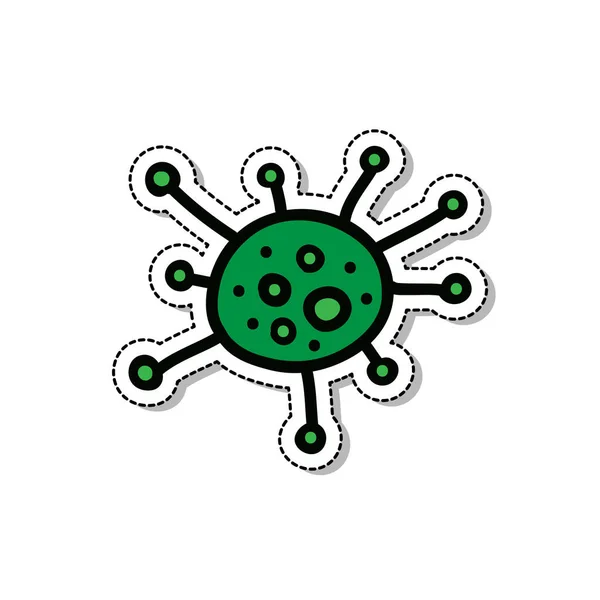 Coronavirus Doodle Symbol Vektorfarbabbildung — Stockvektor