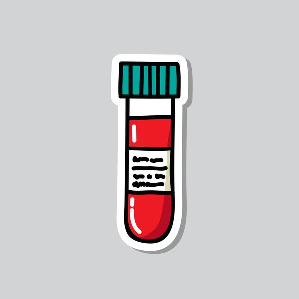 Tubo Análisis Sangre Garabato Icono Vector Color Ilustración — Archivo Imágenes Vectoriales