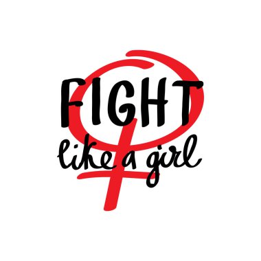 Kız karalama ikonu gibi dövüş, vektör rengi çizimi