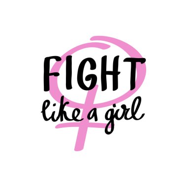 Kız karalama ikonu gibi dövüş, vektör rengi çizimi