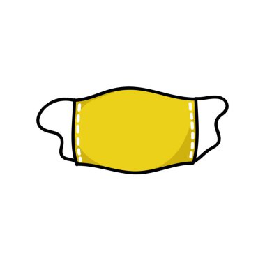 tıbbi maske karalama simgesi, vektör rengi çizimi