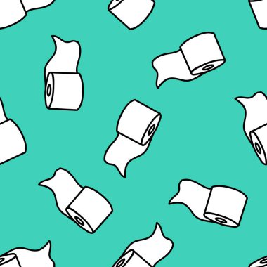 tuvalet kağıdı dikişsiz karalama deseni, vektör rengi çizimi