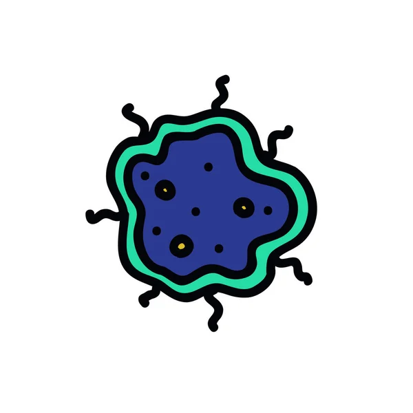 Icono Garabato Bacteriano Ilustración Color Vectorial — Vector de stock