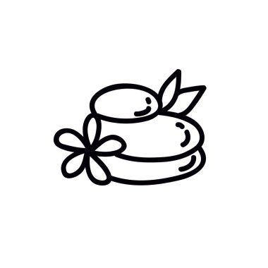 Masaj taşları karalama simgesi, vektör rengi çizimi