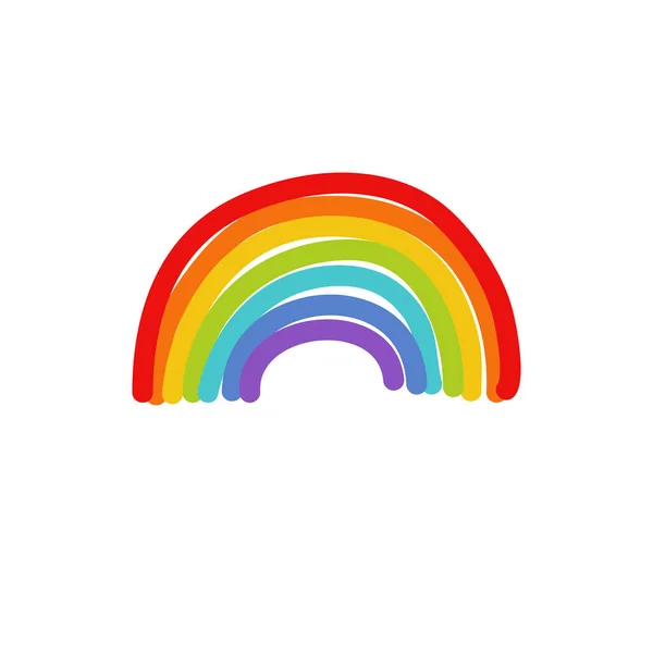 Rainbow Doodle Icon Vector Color Illustration — Stock Vector