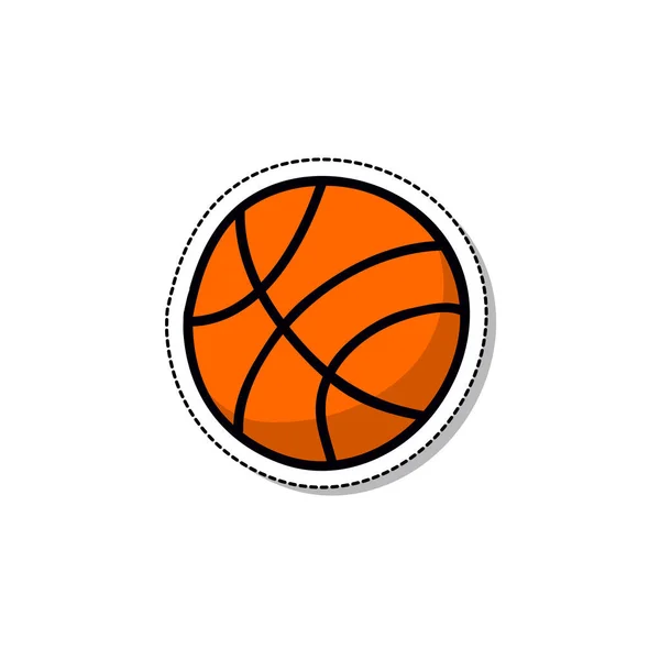 Baloncesto Garabato Icono Vector Ilustración Color — Archivo Imágenes Vectoriales