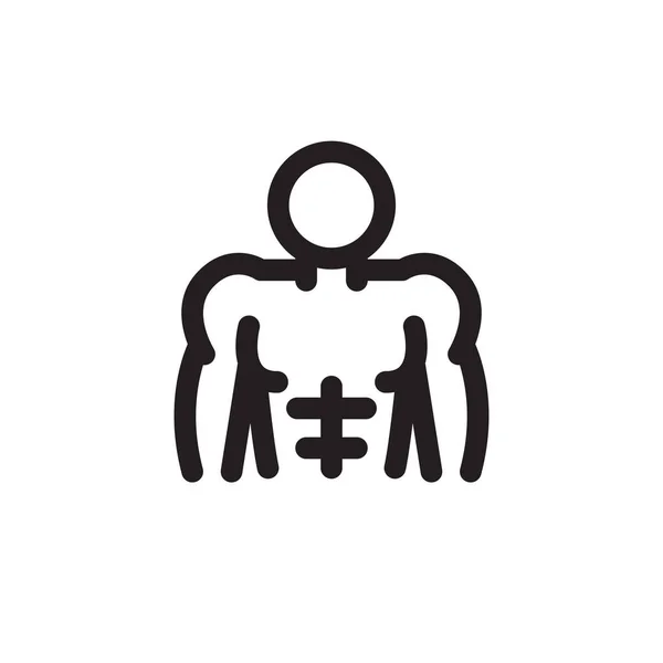 Bodybuilder Lijn Icoon Vector Eenvoudige Illustratie — Stockvector