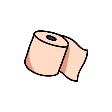 tuvalet kağıdı karalama simgesi, vektör rengi çizimi