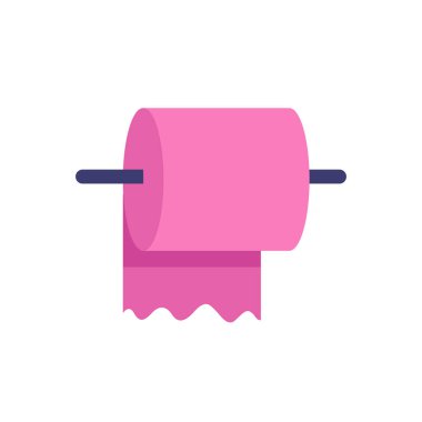 tuvalet kağıdı düz simgesi, vektör rengi illüstrasyonu