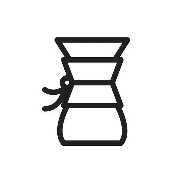 Welle Über Kaffeemaschinen Symbol Vektorzeilen Illustration — Stockvektor